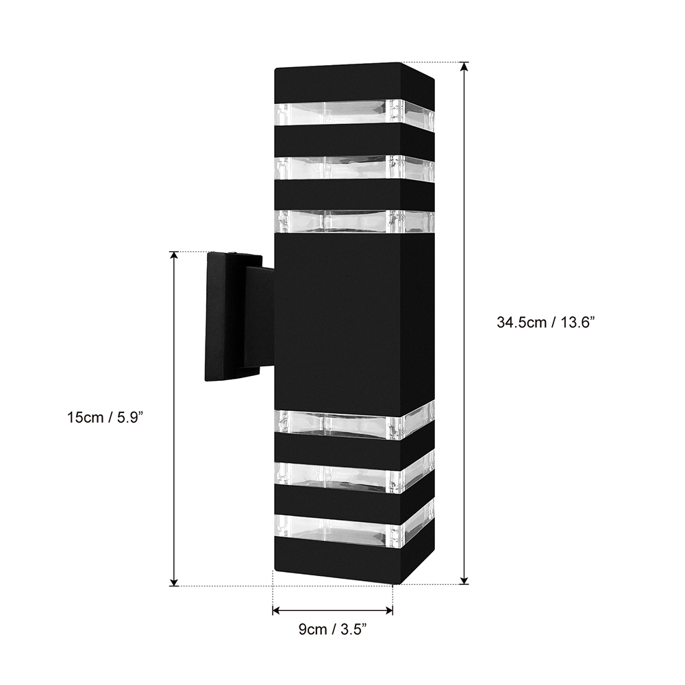 Outdoor Wall Lamp 24W LED E27 IP68 Waterproof Double Head Light Replaceable Cuboid LED Modern light Nordic Style Garden decoration Night light