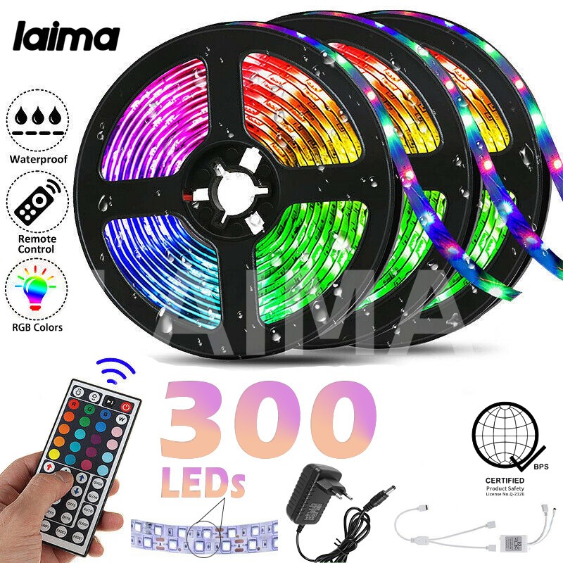 (Warranty)LAIMA LED Strip Lights 300 LEDs 44 Key RGB 2835 Lamp String Waterproof Background Wall Decorative Light