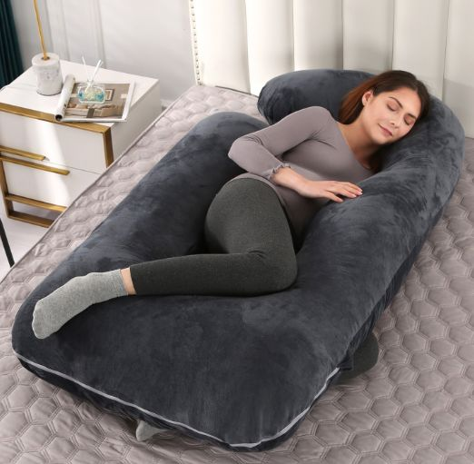 G-shaped pregnancy pillow - Large size - Abdominal support pillow - Pregnant womans sleep pillow