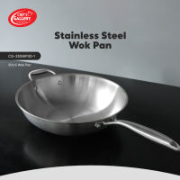 Chefs Gallery 18/8 Stainless Steel with 3-Ply Construction  Wok Pan 30cm Induction Ready CG-3SSWP30-1