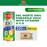 DEL MONTE 100% Pineapple Juice with Vitamin A-C-E to Support the Immune System - 220ml x 24