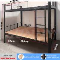 SUNNY Double Deck Bed Thickened Full Steel Bunk Bed Heavy Duty Bed Frame Iron Bed Loft Bed For Home/Dormitory/School