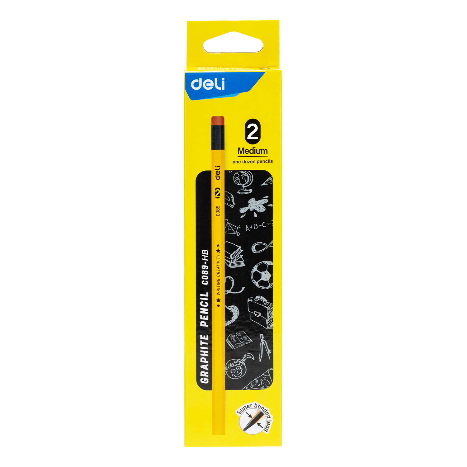 Deli CC089-B/HB/F 12pcs/box Sets Hexagonal Barrel Graphite Pencil