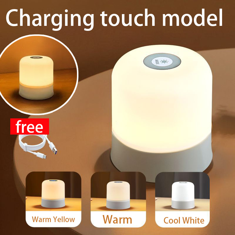 Rechargeable Bedside Lamp Dimmable Table Touch Night Light LED Mini Home Study Sleep Lamp for Readin
