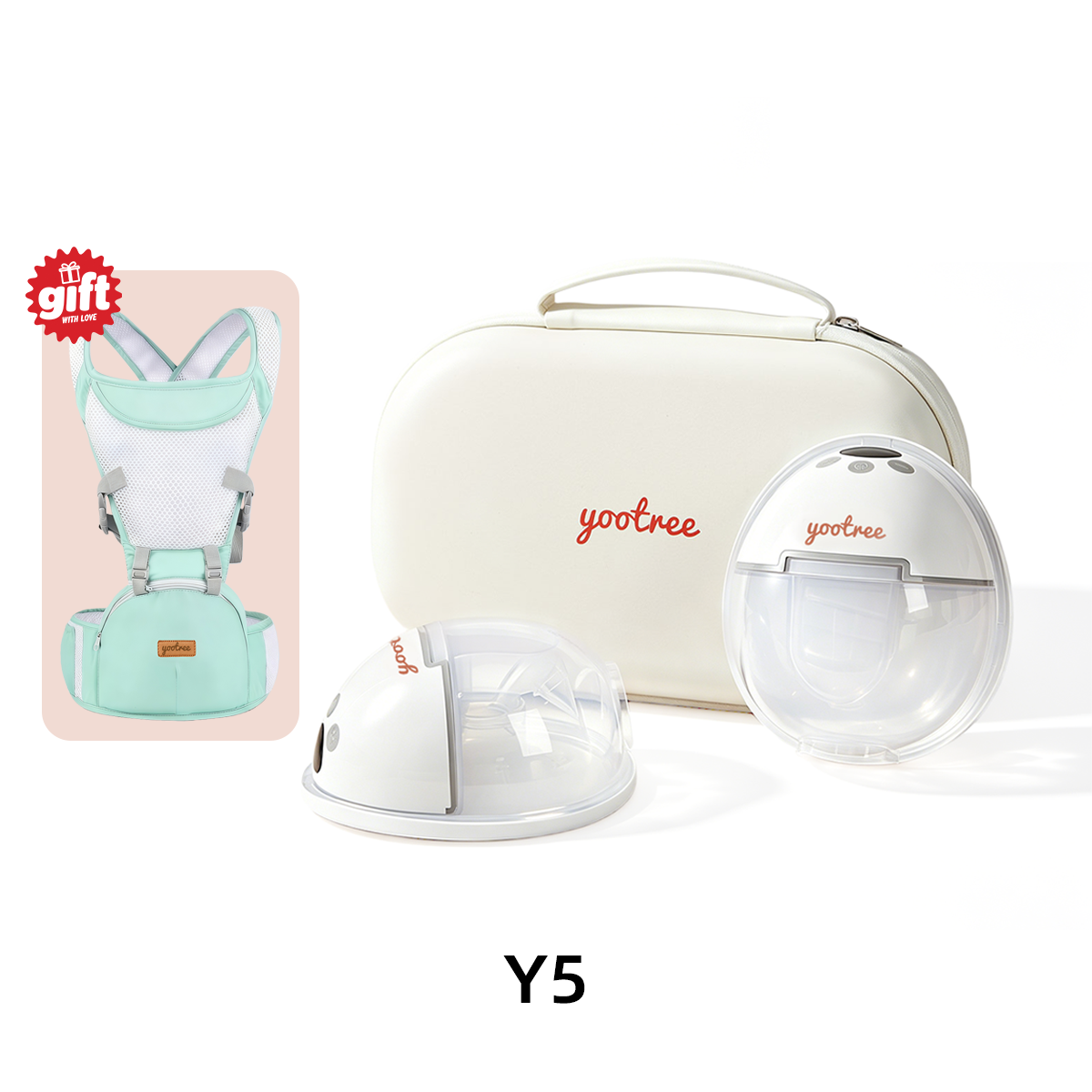 yootree Double Wearable Electric Breast Pump Wireless Hands Free Rechargeable Portable Milk Pump 180ml BPA Free Low Noise for Working Moms