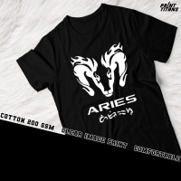Zodiac Sign Aries Baybayin Design Tshirt for men and Women Clothes Tops Cotton Fabric White and Black