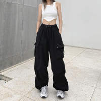 GDTIMA Retro Cargo Pants For Womens Summer Casual Baggy  Fitting High Waisted Wide Leg Trousers
