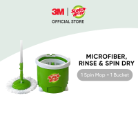 3M™ Scotch Brite® Green Single Spin Mop Dry & Spin Wash Single bucket for washing and drying