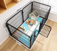 【COD】Dog Fence Heavy Duty Dog Cage Adjustable Sturdy Bite-Resistant Anti-Rust Can Change The Size Format Free Combination Playpen Pet Corrals for Large Dogs 120*80*80cm Black&White