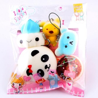 Garnerstore 5pcs Medium Mini Soft Squishy Bread Toys Key - intl