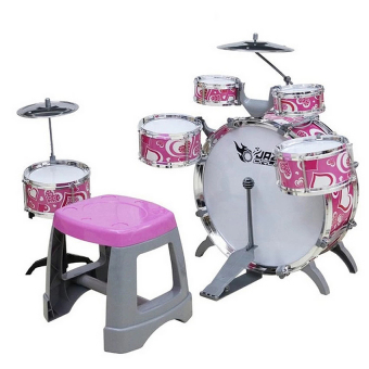 Cute Jazz Drum Musical Toy Set for Girls (Pink)