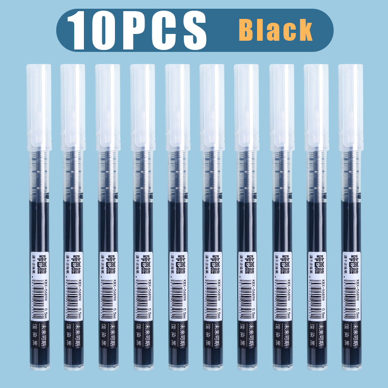 100PCS Wholesale Quick-Drying Gel Pen 0.5mm Black Needle Tube Sign Pen Ballpen Straight Liquid Writing Pen