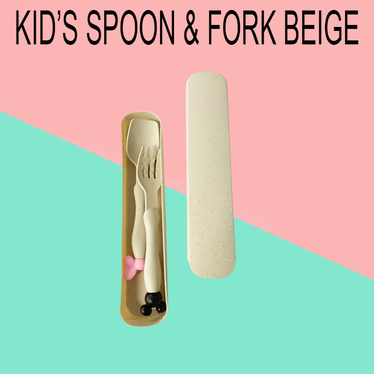 City Goods Kids Spoon Fork SET Feeding Utensils Boy Girl Cartoon Character with Case