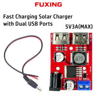 【FUXING】Fast Charging Solar Charger with Dual USB Ports Portable and Lightweight USB-C Solar Charge Controller 3A Step-Down Module
