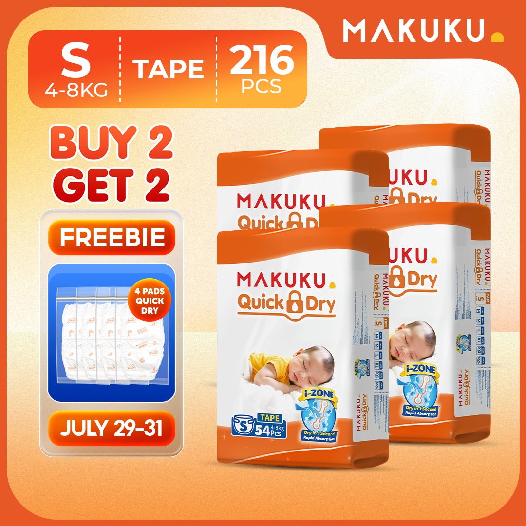 【B2T2】MAKUKU Diaper Quick Dry Tape and Pull Up Pants 50pcs Baby M L XL XXL XXXL UltraThin Soft and Breathable
