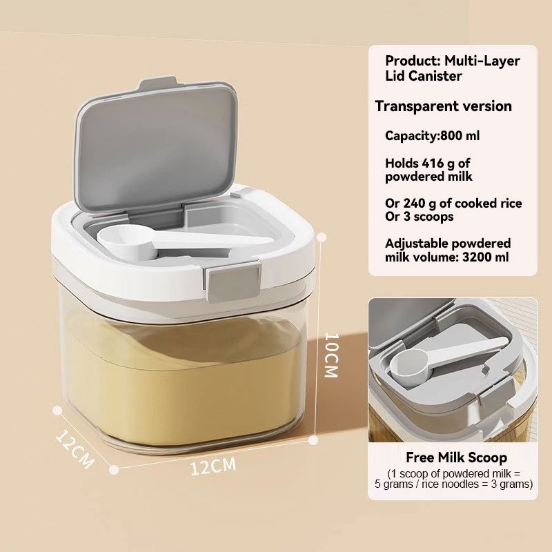 Nearra BPA-Free Food Grade Baby Milk Powder Container with Scoop Airtight Leakproof Baby-Safe