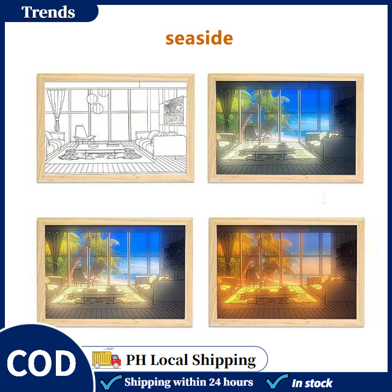 Light Painting Photo Frame Light Lamp Art Led Night Light Atmosphere Table Lamp Wall Decor Bedroom Gift