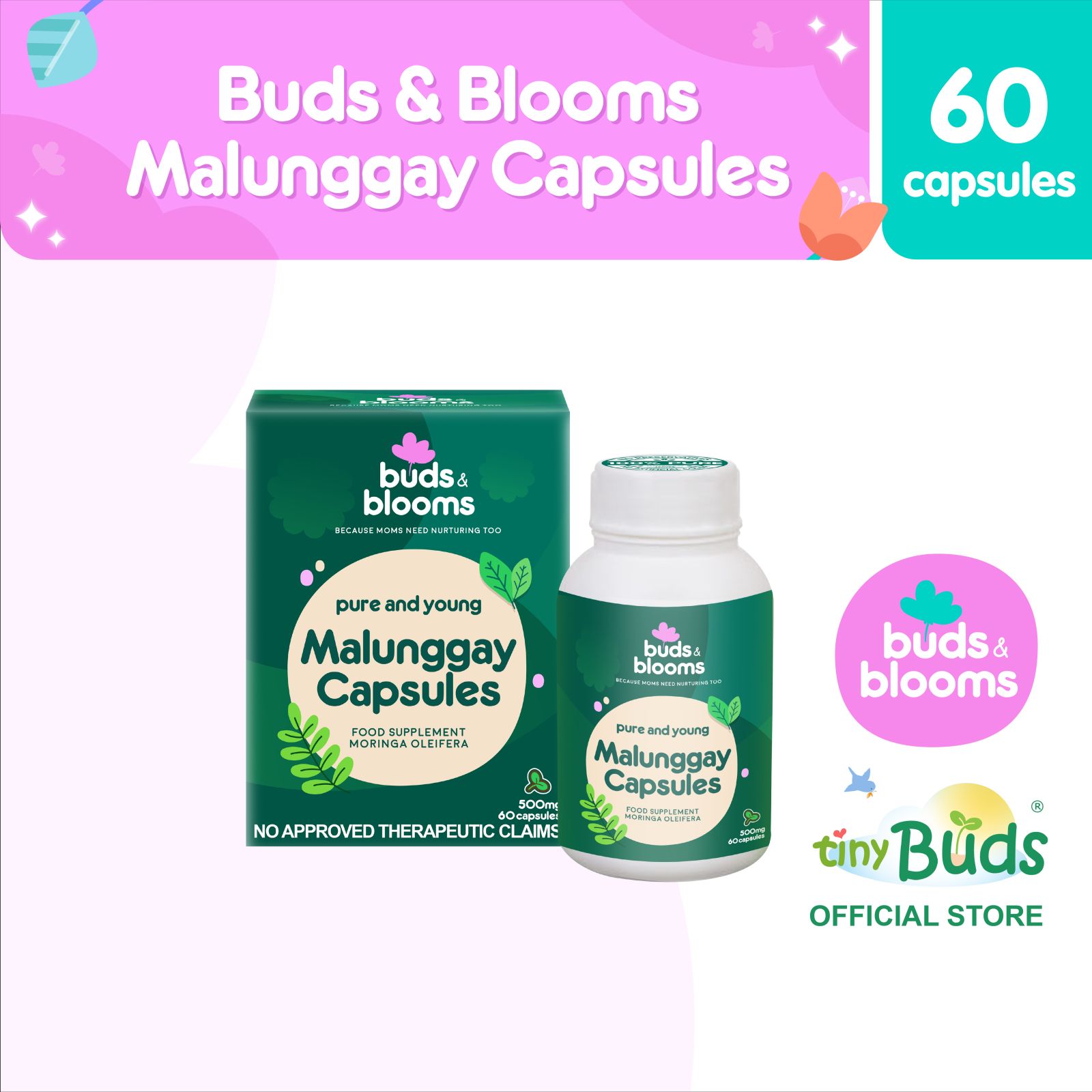 Buds & Blooms Pure & Young Malunggay Capsule - 60 Capsules