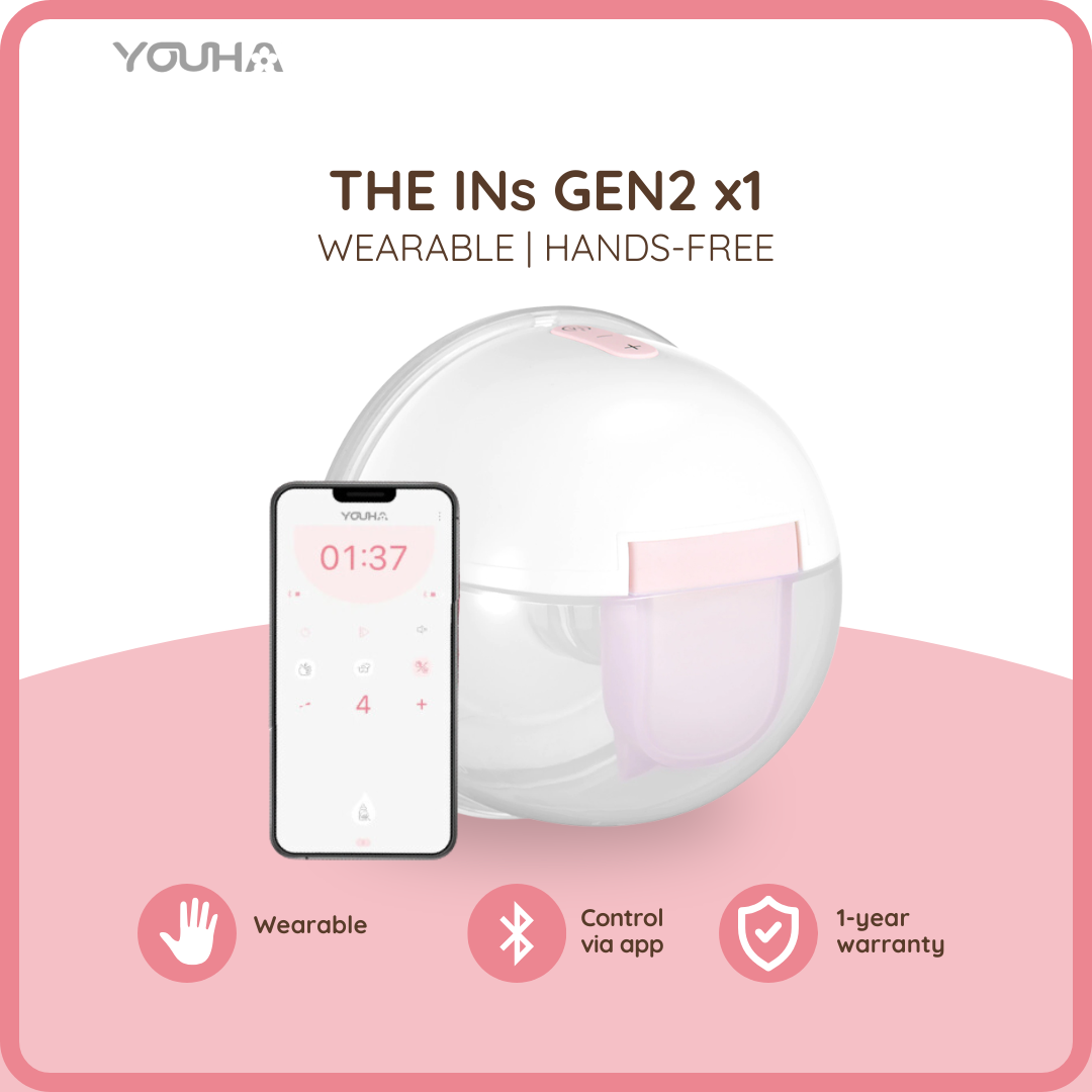 YOUHA The INs Gen2 App Handsfree Wearable Wireless Electric Breast Pump | With Bluetooth App Function