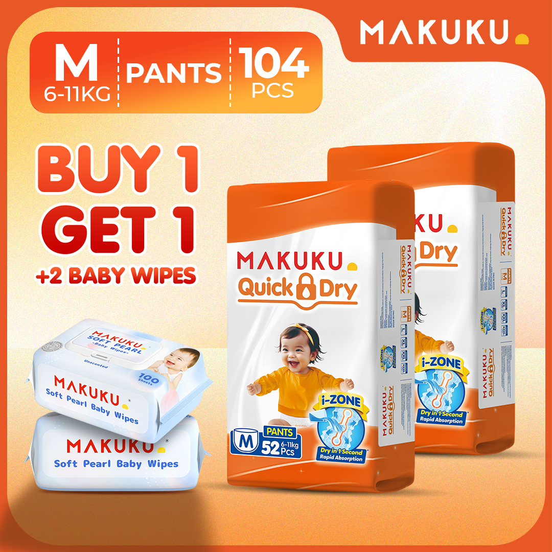 【B1T1 BUNDLE】MAKUKU Diaper Quick Dry Tape and Pull Up Pants UltraThin Soft and Breathable M L XL XXL XXXL