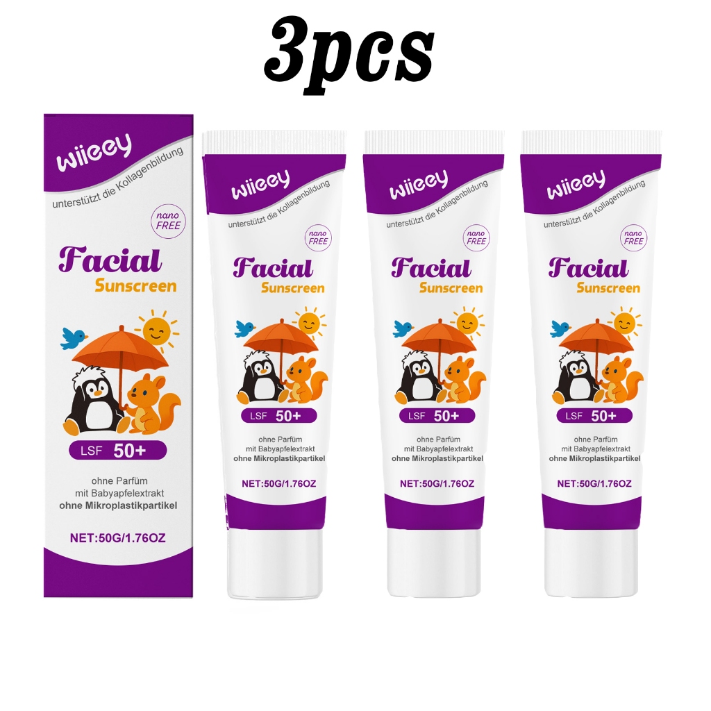 Wiieey Natural Kids Sun Cream SPF50+ PA+++ – Moisturizing & Hydrating Soothing Daily Sun Care for Children (50g)
