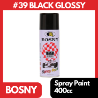 Bosny #39 Glossy Black Original Acrylic Spray Paint 400cc