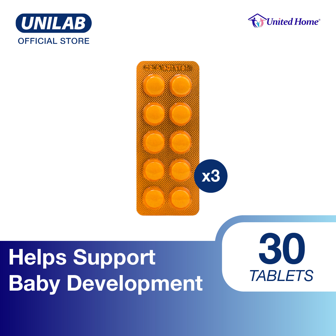 United Home Fersulfate PLUS (Iron + Folic Acid) 30 Tablets - Prenatal Anemia Baby Development