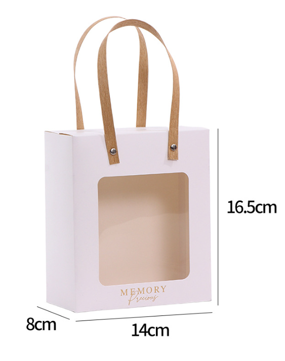 Paper Bag Window Clear Window Gift Bags for Stuff Toys Flower Bag Gift Packaging