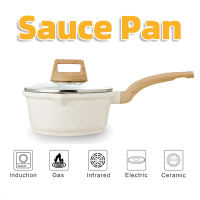 【4Pcs/Set】REKD Cookware Set Non Stick  Carote Frying Pan White Granite 4 pcs Non PFOA Kitchen ware Original on sale Kitchen ware All Stoves Suitable(Deep Frying Pan/Casserole/Sauce Pan/Frying Pan)