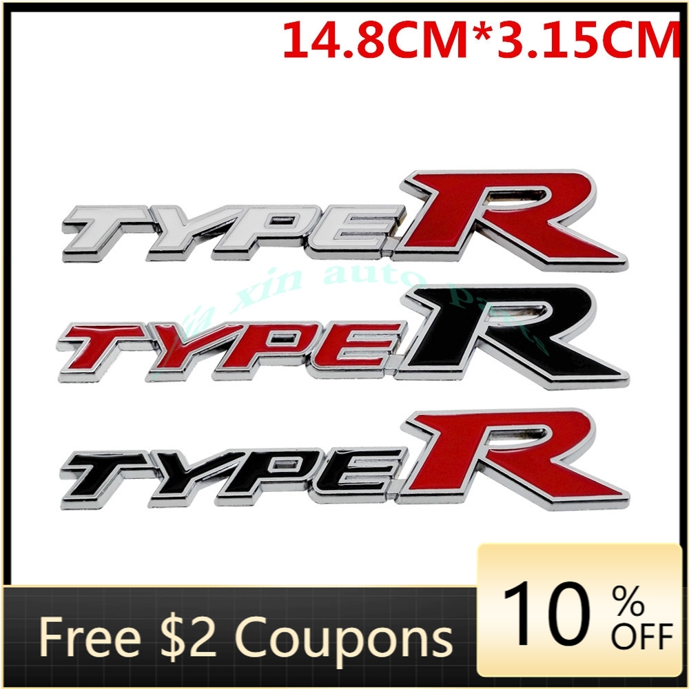 NEW Metal Badge Logo TYPE-Racing Logo TYPE R Stickers Decals for Honda Civic Type-R Odyssey Crosstour Jazz Fit Elysion Insight Jade