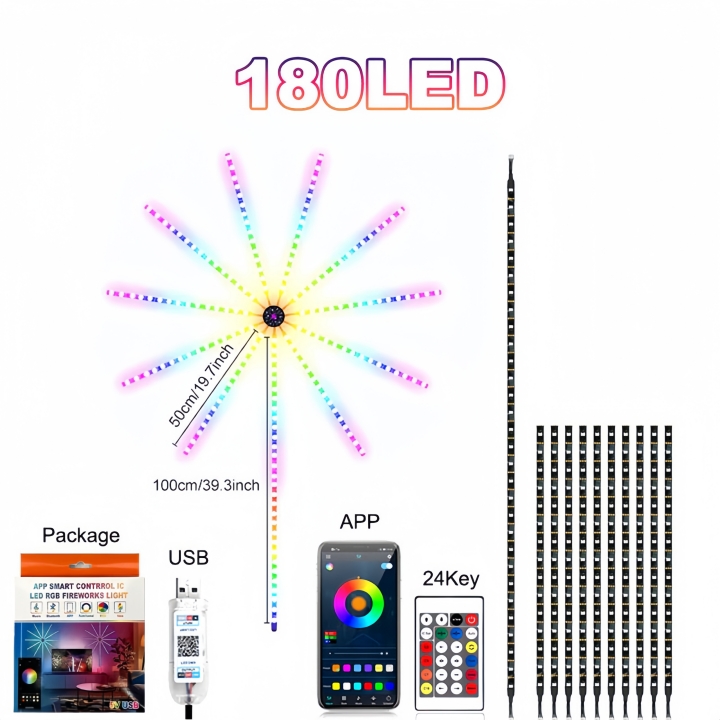 SUNDAR LED Firework Lights 180 LED Christmas light outdoor waterproof Decorations with APP Remote Control