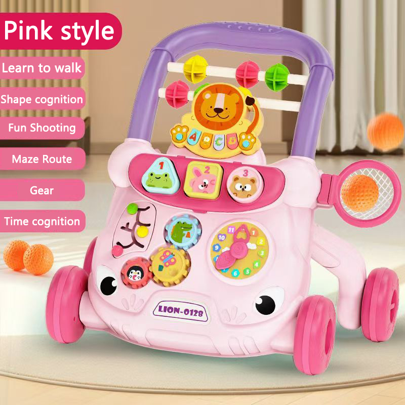 5in1 Baby Musical Walker Multifunctional Baby Push Walker Early Learning Toys Table Toddler Trolley