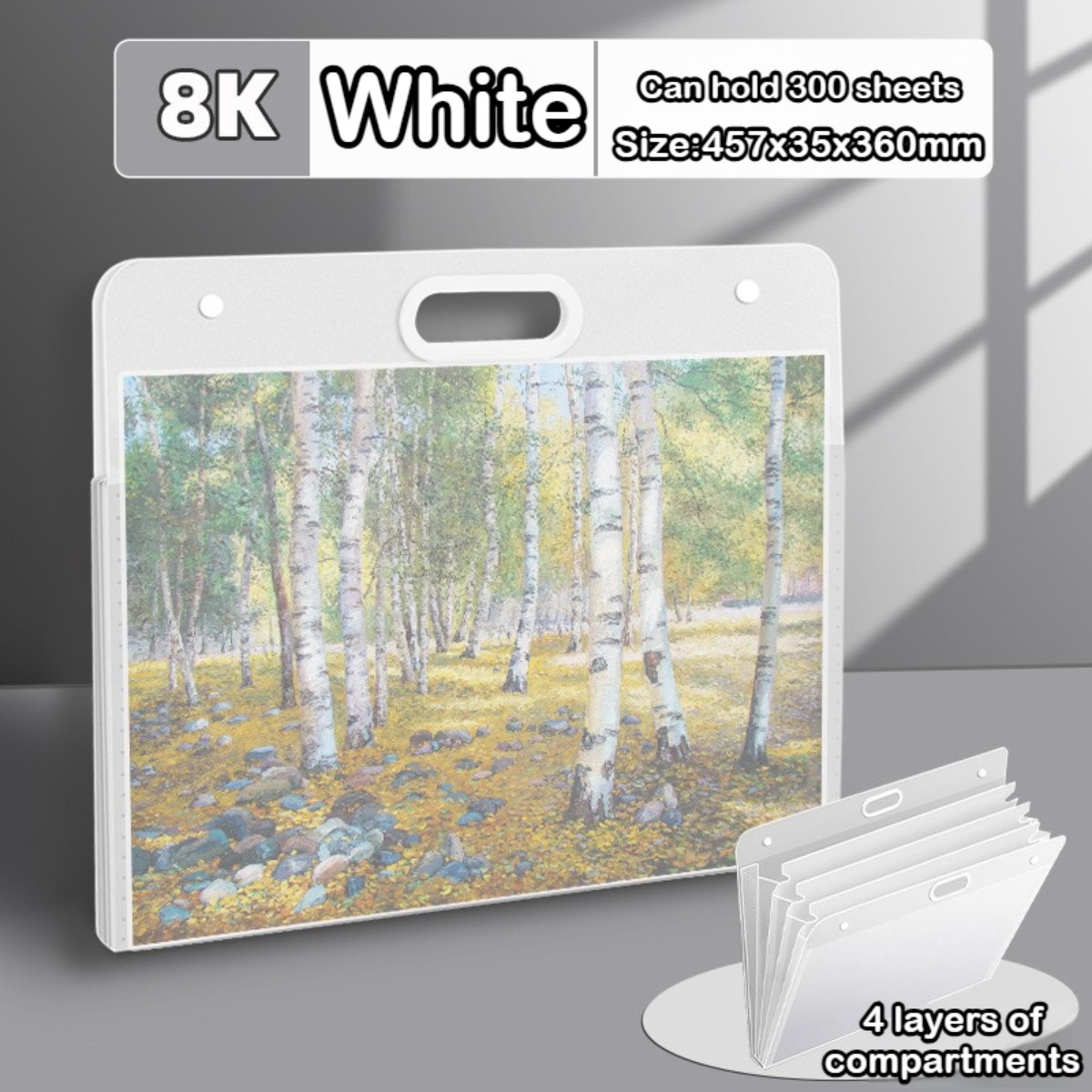 A2/A3 Plastic Art Portfolio Drawing Bag File Storage Bag Sketch Paper Artworks Organizer 45.5X57CM/44X36CM