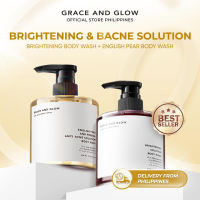 Grace and Glow Brightening Solution Body Wash + English Pear & Freesia Anti Acne Solution Soap - Whitening and Bacne Set