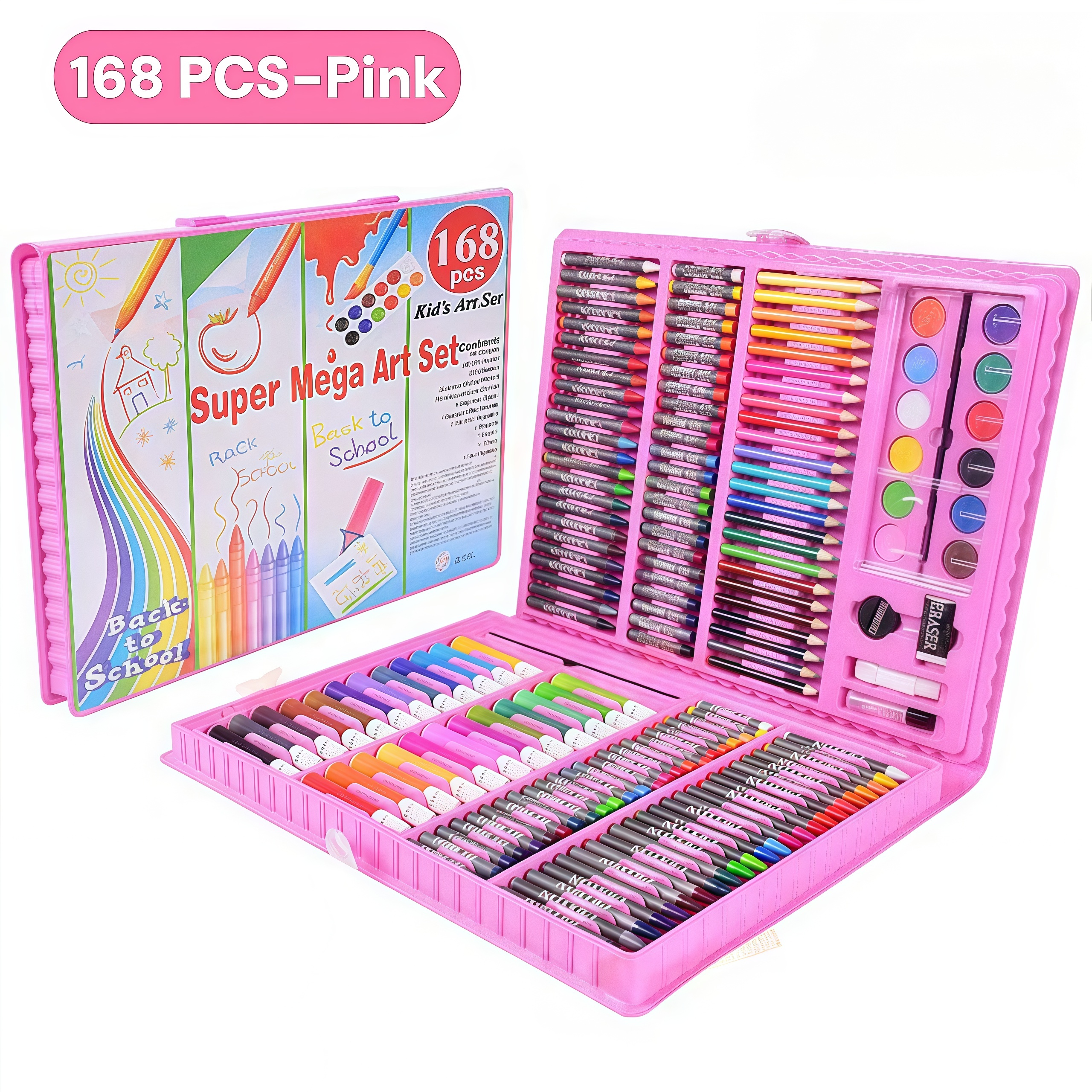 168Pcs Kids Super Mega Art Coloring Set Crayons Oil Pastels Color Pencils For Drawing coloring set for kids