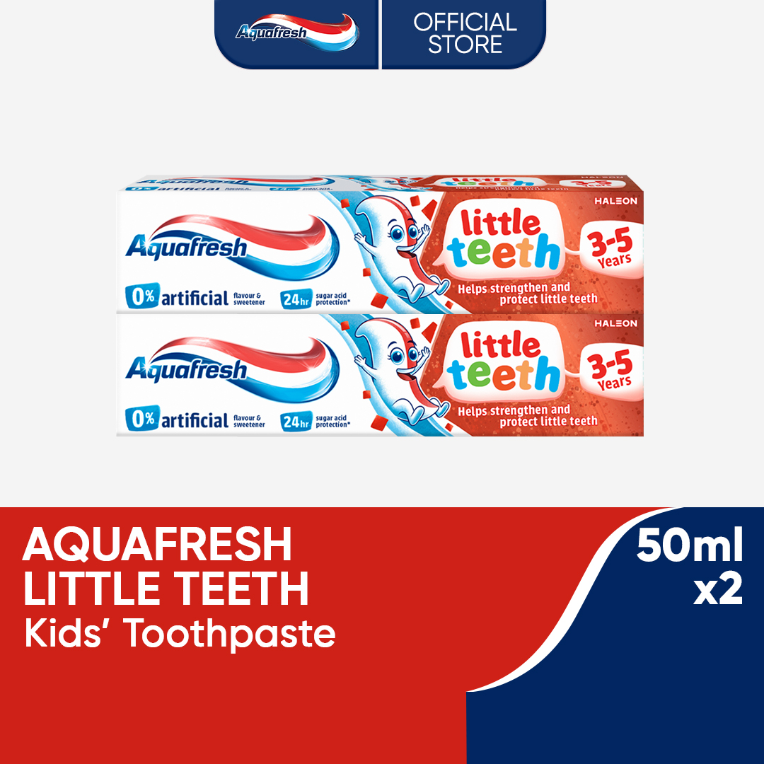Aquafresh Little Teeth Kids Toothpaste 50ml (3-5 Years Old) Twin Pack