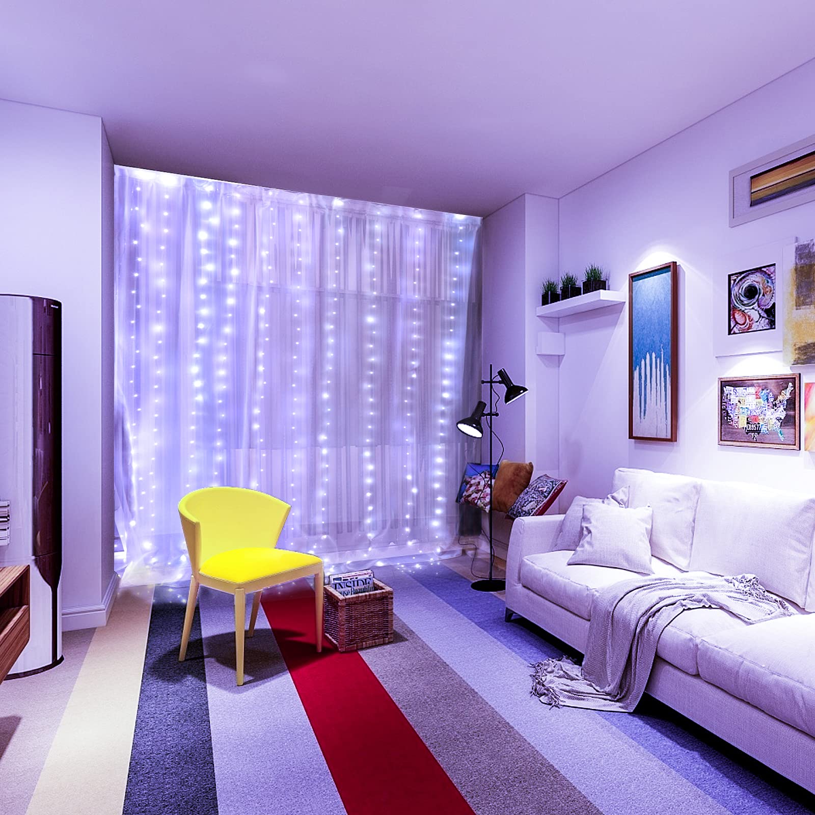 3M X 3M RGB LED CURTAIN STRING LIGHT WITH REMOTE CONTROL FOR WINDOW WALL BEDROOM ETC.