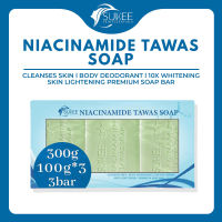 SUKEE Niacinamide Tawas Soap 10X Cleaning Skin Whitening 100G with Free Bubble Net Body Deodorant Large Volume Portable Package