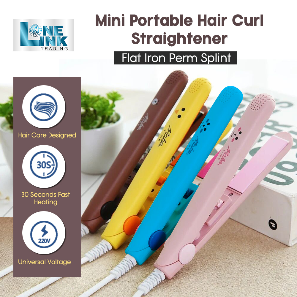 Mini Portable Electric Hair Straightener Safety Hair Care Splint Perm