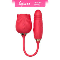 Lepass Red Double Headed Telescopic Sucking Vibration Vibrator Aldult Toy Sex Toys For Women