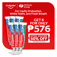 Colgate Triple Action Flouride Anti-Cavity Toothpaste Pack of 6 (Assorted Sizes)
