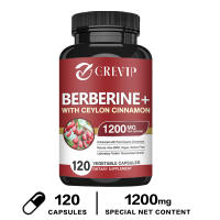 Berberine HCL Premium 1200 mg na may Organic Ceylon Cinnamon - 120 Capsules - Sinusuportahan ang Heart Health Focus Gastrointestinal Health Berberine HCl Supplement