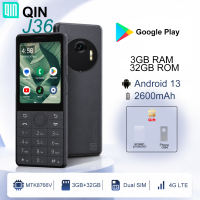QIN J36 4G Keypad Smartphone Dual SIM Touch Screen Android 13 MTK8766V 2.8 Inch 3GB 32GB Google Play 2600mAh Camera
