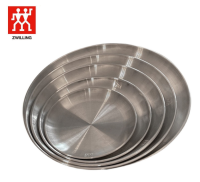 Germany ZWILLING 304 food-grade stainless steel round plate household restaurant dishes solid color universal fruit tray