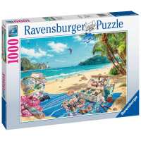 Ravensburger 1000-Piece Puzzle – The Shell Collector | Tropical Beach Scene with Seashells
