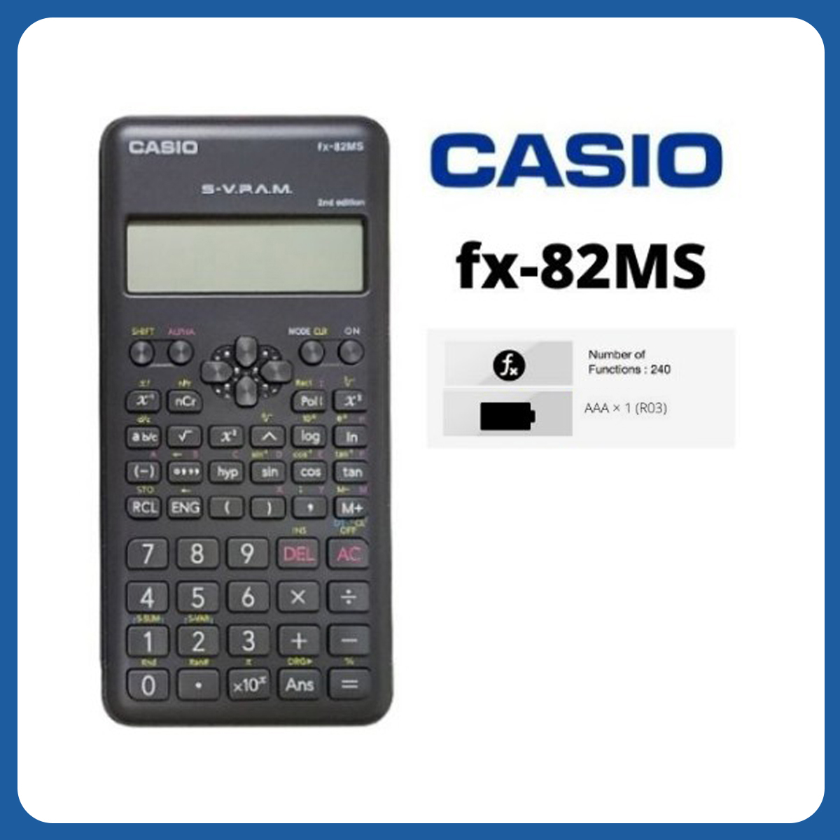 Casio Fx-82Ms School and Lab. Calculators Casio (100% Original)