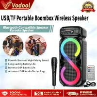 Wireless Bluetooth Karaoke Speaker Outdoor Waterproof Portable Audio System with Clear Sound and Microphone