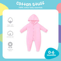 Cotton Stuff Hooded Baby Long Sleeve Sleeper 100% Cotton Soft Sleepwear Newborn (0-12 Months) White