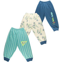 Teeter Totter 3-piece Boy 2 to 5 year olds Cotton Pajama Pants with Leg Band (Roar Ride) 3in1 pack