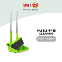 3M™ Scotch Brite® Broom with Dustpan 1 set - Soft Bristle Sweeper for Indoor Floor Cleaning